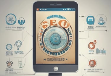 A sleek black and white website homepage displayed on a modern smartphone.