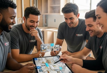 Remodeling contractors , being happy after using AI