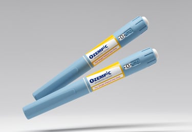 3D Image of Ozempic injection pens we did for a major pharma client