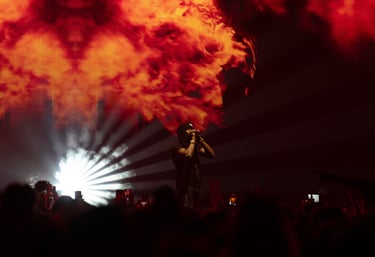 Le rappeur Gazo lors du festival ravepark 2024 à Rennes