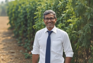 A consultant advising a farmer in a field.