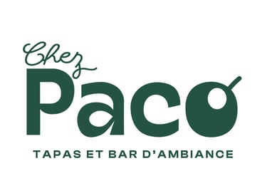 Logo chez Paco, tapas et bar d'ambiance - soleado studio Liège