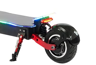 a scooter with a colorful light up