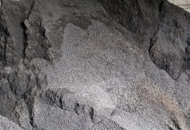 A large pile of fresh biochar