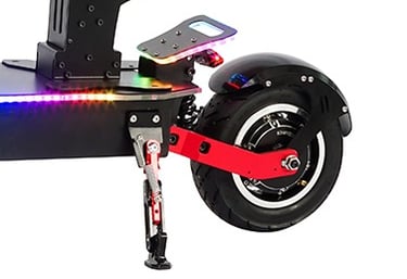 a scooter with a colorful light up