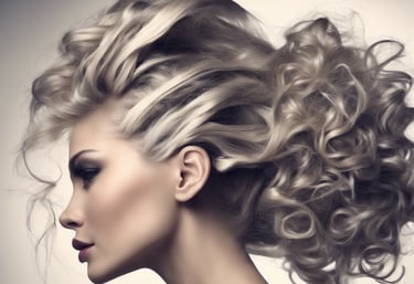 a beautiful woman with a curly hair and a curly hair style