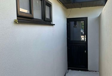 Exterior rendering of a modern house by Franklins Plastering in Worcester