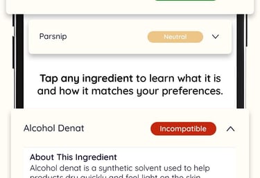 Ingredient scanner, MyGredient, food scanner, cosmetic scanner