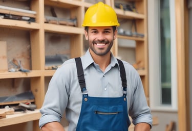 A professional image showing construction workers collaborating on a project.