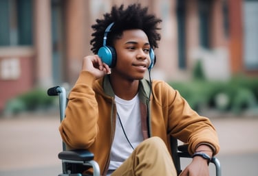 A bright therapy room decorated with green walls and zebra heart patterns, inviting and warm.