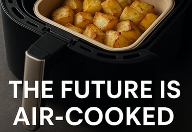 a picture of a air fryer with potatoes and potatoes