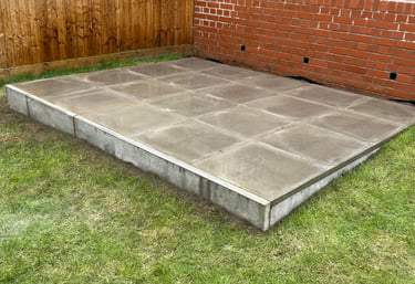 Slab base raised off unlevel ground