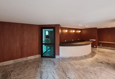 Salão de festas com paineis de MDF