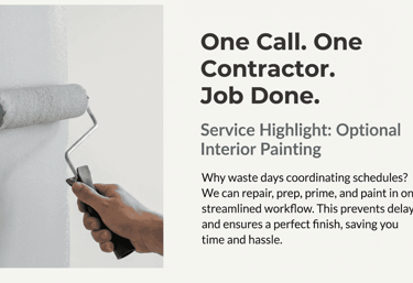 Rolling paint on a wall with paint roller