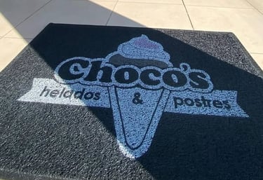 Felpudo personalizado con logo heladeria chocos