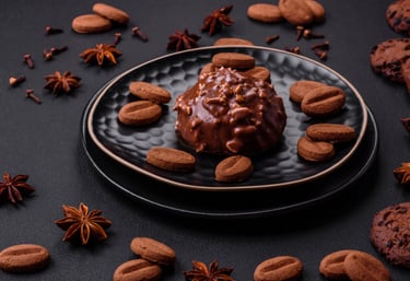 Helado cubierto de chocolate con tropiezos de cacao