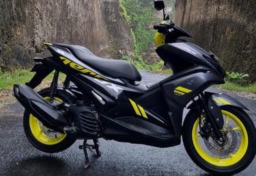 scooter with cliff view