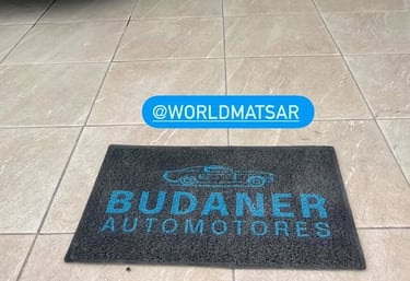 felpudo personalizado con logo concesionaria budaner