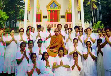 a monk monk in a white robe and a monk in a white robe
