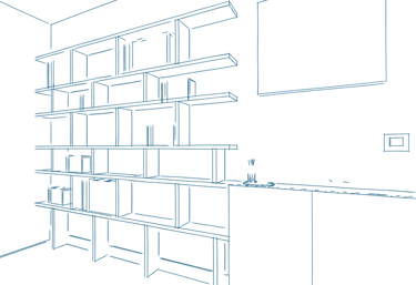 Bibliothèque sur mesure en bois réalisée dans les Hauts-de-Seine, alliant design épuré