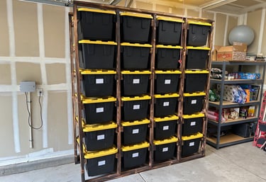 handmade garage shelving