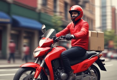 A dimly lit auto repair garage with two yellow cars, one on a lift and another below it. Various car parts, tools, and equipment are scattered around. A person is working at a desk on the right, while another person walks in the center. Shelves on the left are filled with tires and other items.