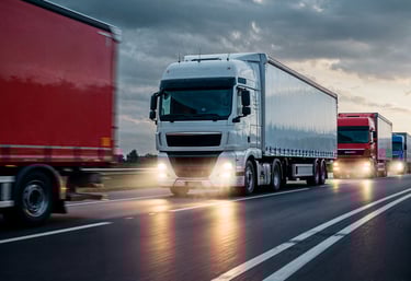 transporte de carga terrestre con camión de caja seca