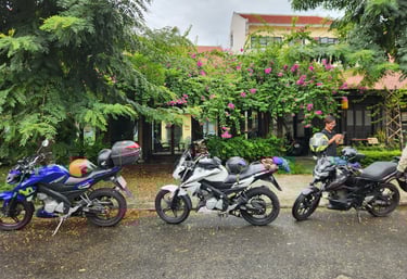 Our motorbike team ready for exciting adventures.