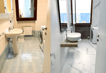 Ristrutturazione completa bagno, in 5 giorni lavorativi con solo materiali italiani