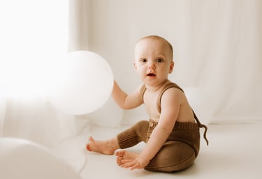 First birthday cake smash in natural light studio – Adelaide Hills cake smash photographer