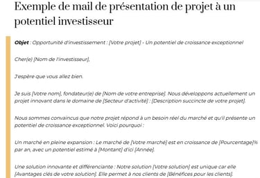 exemple mail présentation projet