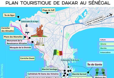 Plan touristique de Dakar