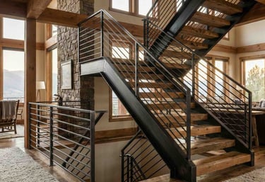 Custom welded staircase and railing