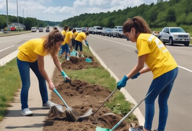 The word 'COMMUNITY' is spelled out with white wooden letters on a dark black background.