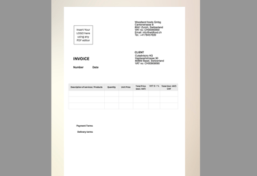 Invoice template English Editable pdf
