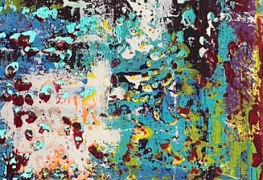 Acryl Bild Gemälde abstrakt  blau grün rot weiß