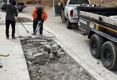 a man is working on a construction site