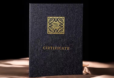 An award certificate being displayed.