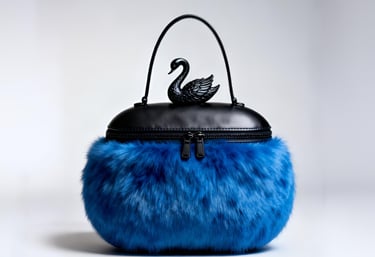 Avant-garde custom handbag with faux fur, showcasing King Fly's expert custom manufacturing