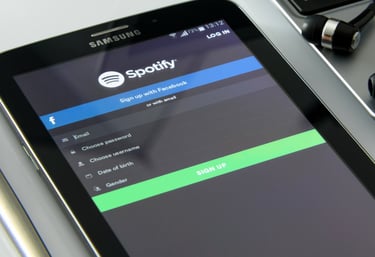 Spotify login page on mobile