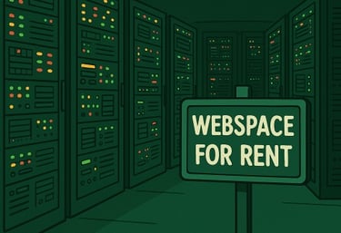 a sign that says,'webpages for rent