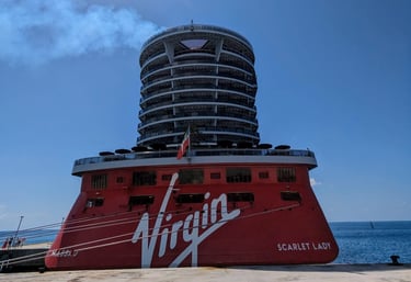 Virgin Voyages Scarlet Lady at port