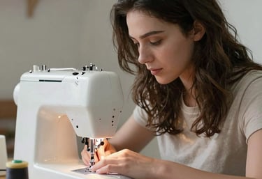 Behind the scenes with Ellen, master seamstress, altering and restoring clothes in her workshop.