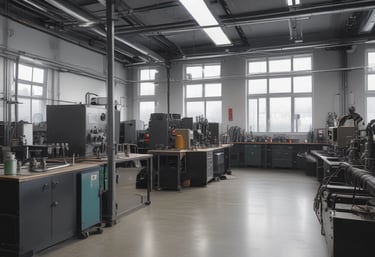 Close-up of a welding process with visible argon cooling mist in a frosty blue gradient.