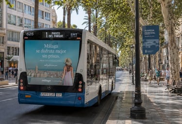 Publicidad Autobuses Málaga Trasera Integral en La Alameda