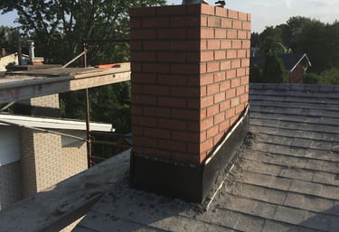 Montreal brick chimney rebuild