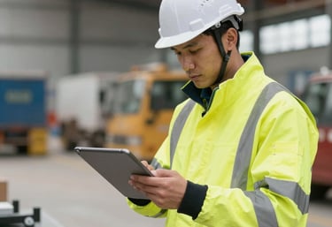 A firefighter demonstrating fire extinguisher use in a training session.