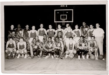 Original photograph of Goose Tatum, Marques Haynes & Nat Clifton HOF Globetrotters