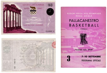 1960 ROME OLYMPICS BASKETBALL FINALS (CLASSE III) TICKET & PROGRAM