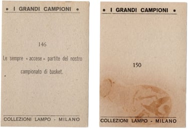 1965 Collezioni Lampo I Grandi Campioni Pallacanestro Basketball Cards (back)